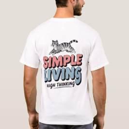 Camiseta Vida simple, pensamiento alto - gato bonito Minima