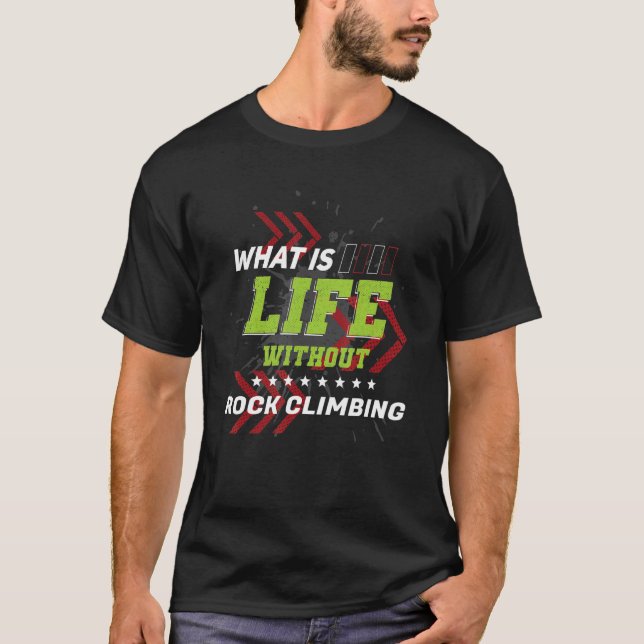 Camiseta Vida sin juegos de humor deportivos de escalada de (Anverso)