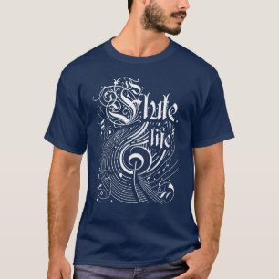 Camiseta Vida útil de flauta de música ondulada