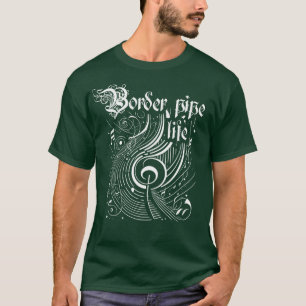 Camiseta Vida útil de la tubería de borde de música ondulad