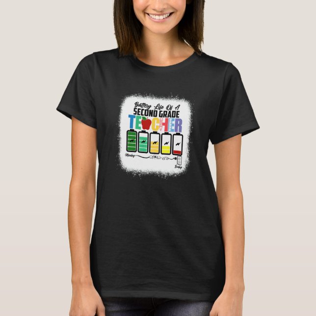 Camiseta Vida útil de un maestro de segundo grado primer dí (Anverso)