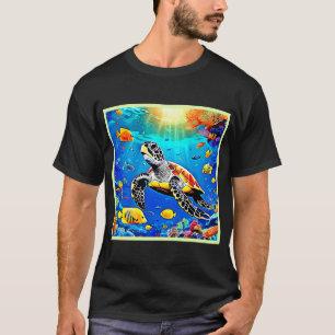Camiseta Vida Vibrante del Arrecife de Tortugas