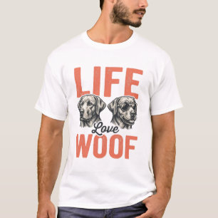 Camiseta Vida Vintage Amor Ladra Diseño Gráfico Perro_1