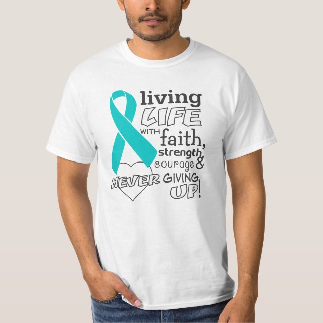 Camiseta Vida viva del cáncer peritoneal con la fe (Anverso)