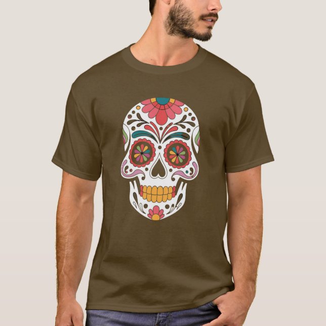Camiseta Vida y muerte" - Colección de cráneo de azúcar (Anverso)