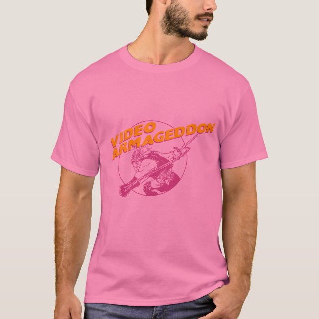 Camiseta Video Armagedón - Hombres rosas de los 80 (Anverso)