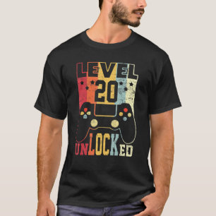 Camiseta Video de envío desbloqueado de nivel 20 por cumple