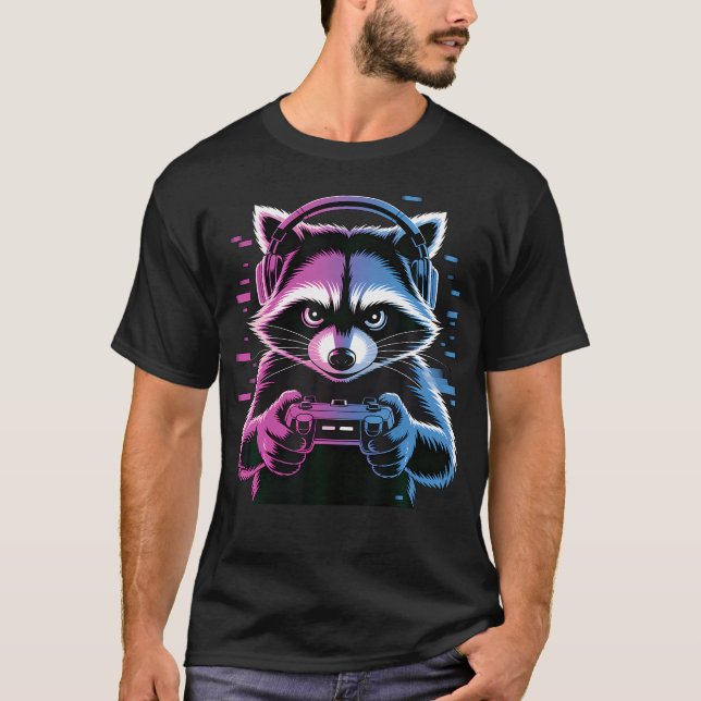 Camiseta Video de juego de Mapache Cool (Anverso)