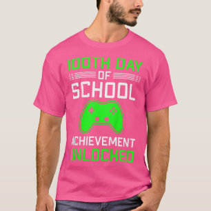 Camiseta Video desbloqueado de 100 días de logros escolares
