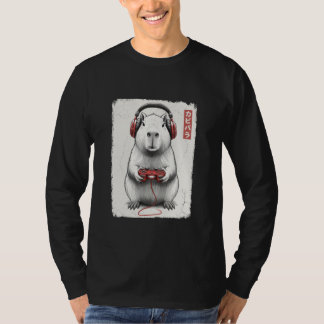 Camiseta Vídeo divertido de arte japonés de capibara para j