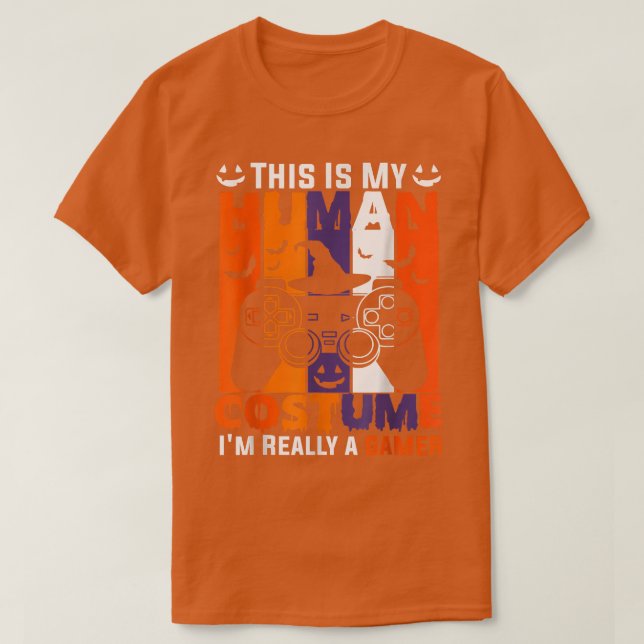 Camiseta Video divertido de Halloween de Gamer Pumpkin Jack (Diseño del anverso)