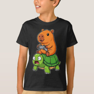 Camiseta Video divertido de un capybara jugador montando un