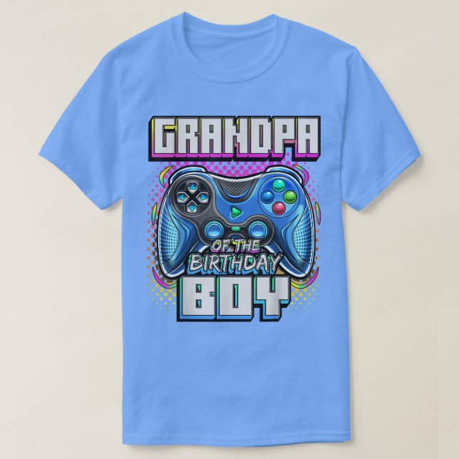 Camiseta Video familiar del abuelo del niño de cumpleaños c (Diseño del anverso)