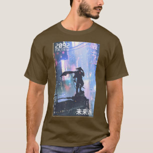 Camiseta Video futurista estético de guerrero samurai japon