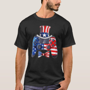 Camiseta Video Game 4 Of July Controller American Flag Ki