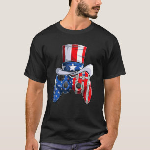 Camiseta Video Game 4 Of July Controller American Flag Ki