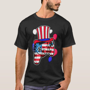 Camiseta Video Game 4 Of July Controller American Flag Sh