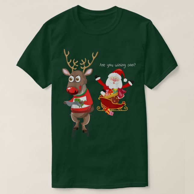 Camiseta video game addictive deer Christmas  (Diseño del anverso)