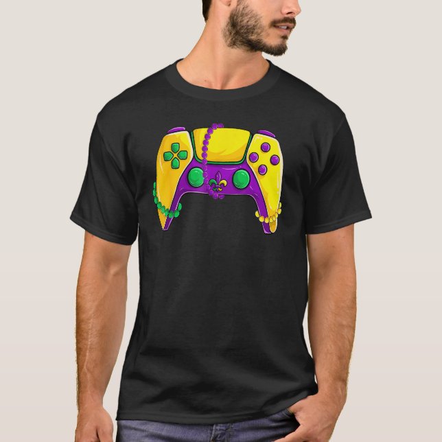 Camiseta Video Game Beads Kids Mardi Gras Shirts, Gamer Boy (Anverso)