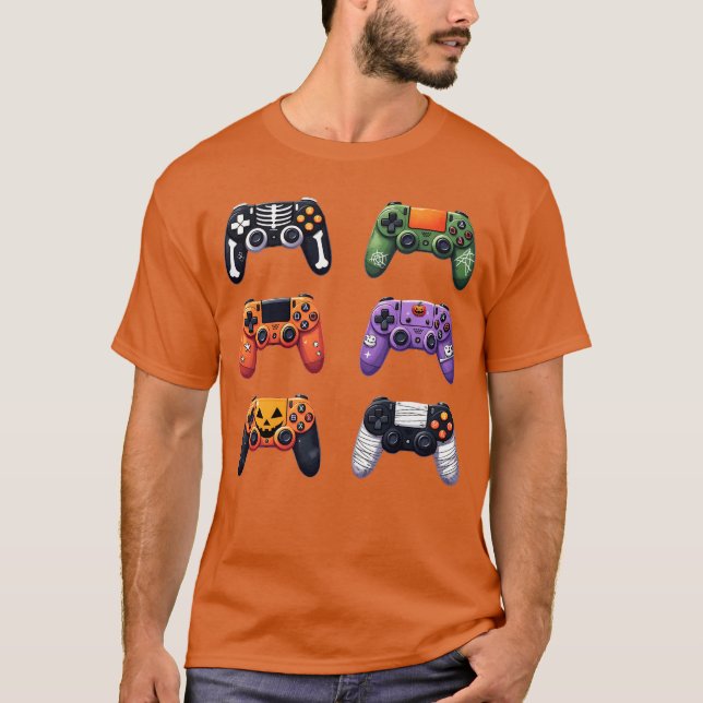 Camiseta Video Game Bruh Retro Halloween Gaming Controller  (Anverso)