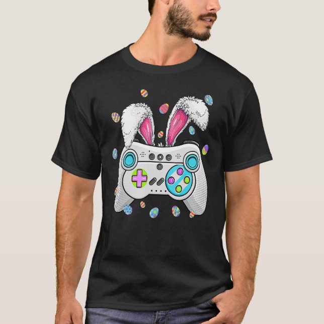 Camiseta Video Game Bunny Gaming Controller Easter Day (Anverso)