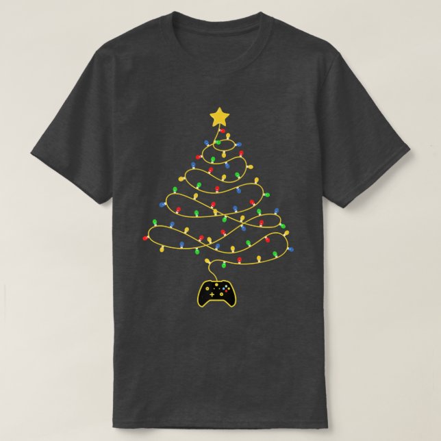 Camiseta Video Game Christmas Tree Light Gaming Controller (Diseño del anverso)
