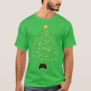 Camiseta Video Game Christmas Tree Light Gaming Controller