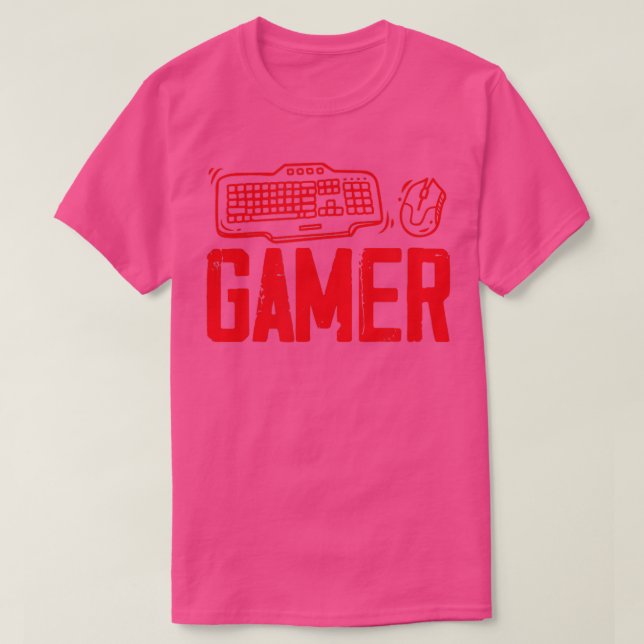 Camiseta Video Game Computer PC Online Gaming Keyboard  (Diseño del anverso)