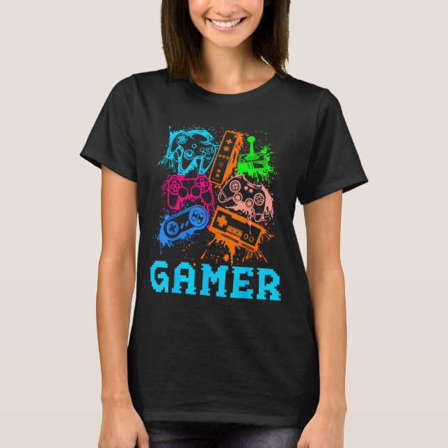 Camiseta Video Game Console Controllers Clic Gamer Lover Co (Anverso)