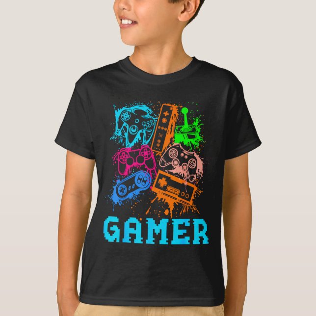 Camiseta Video Game Console Controllers Clic Gamer Lover Co (Anverso)