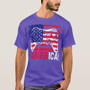 Camiseta Video Game Controller Funny Gameric American Flag 