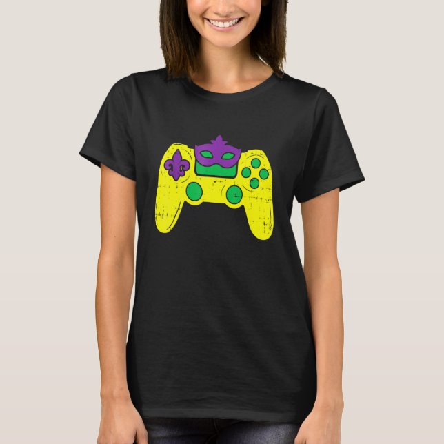 Camiseta Video Game Controller Gamer E Sports Mardi Gras Ca (Anverso)