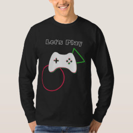Camiseta Video Game Controller, Let's Play, Red & Green Art
