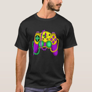 Camiseta Video Game Controller Mardi Gras Carnival Mask Fle