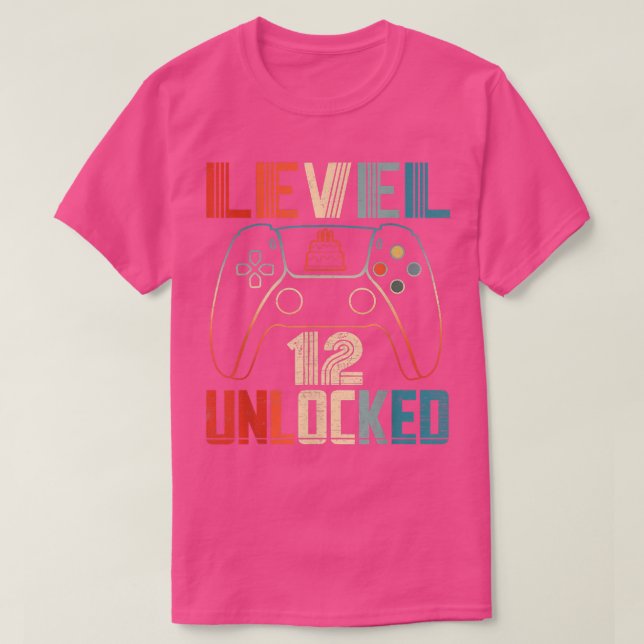 Camiseta Video Game Controller Unlocked Level 12 Birthday B (Diseño del anverso)