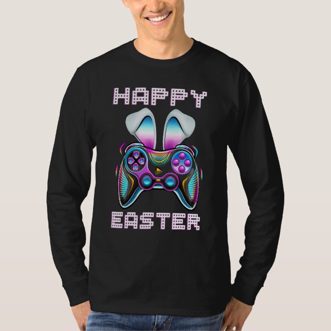 Camiseta Video Game Easter Bunny Gaming Controller Gamer Bo (Anverso)