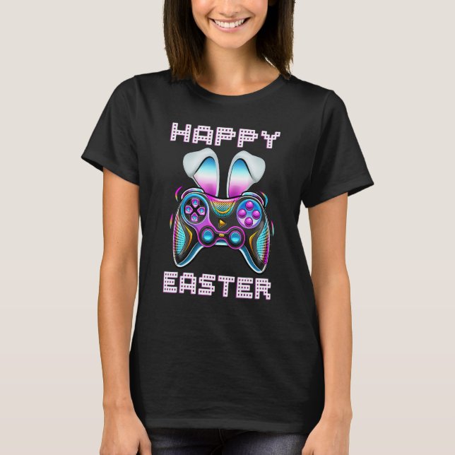 Camiseta Video Game Easter Bunny Gaming Controller Gamer Bo (Anverso)