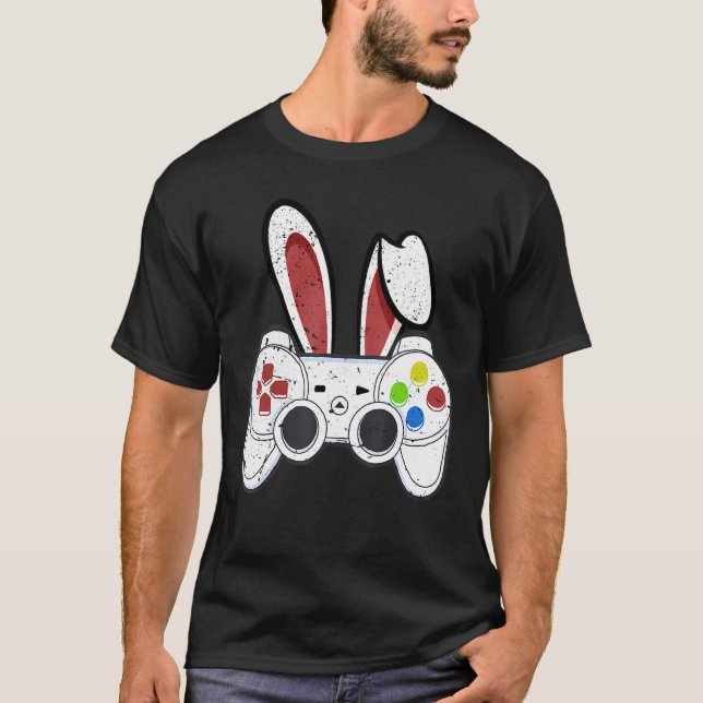 Camiseta Video Game Easter Bunny Gaming Controller Gamer Ha (Anverso)