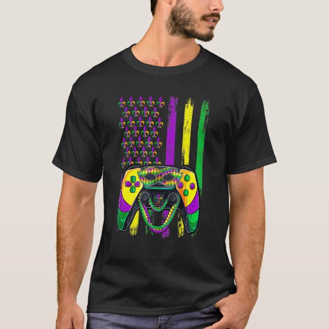 Camiseta Video Game Flag Beads Kids Mardi Gras Shirts, Game (Anverso)