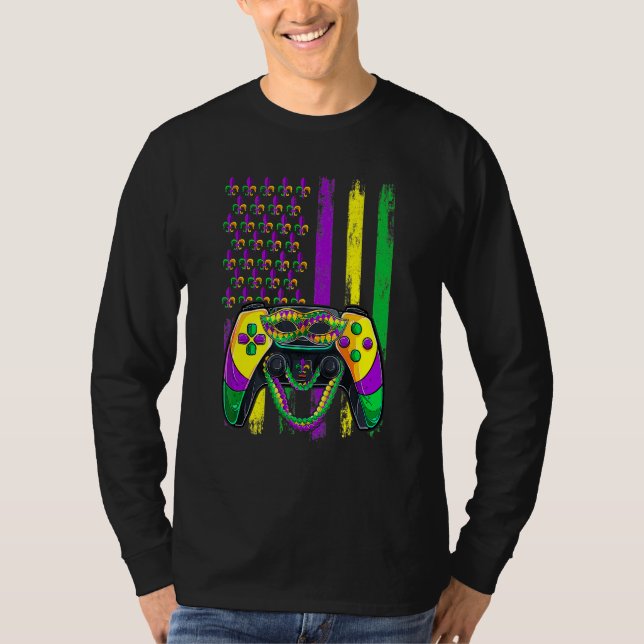 Camiseta Video Game Flag Beads Kids Mardi Gras Shirts, Game (Anverso)