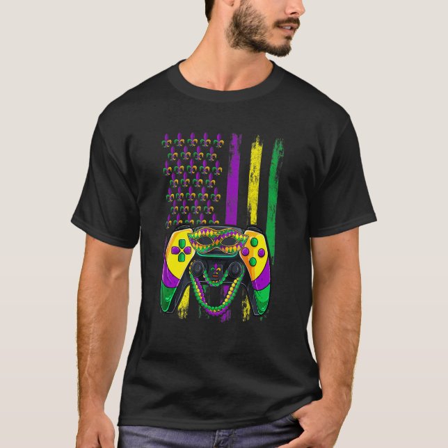 Camiseta Video Game Flag Beads Kids Mardi Gras Shirts, Game (Anverso)