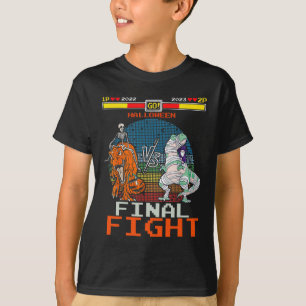 Camiseta Video Game Halloween T-rex Skeleton Mummy - Final