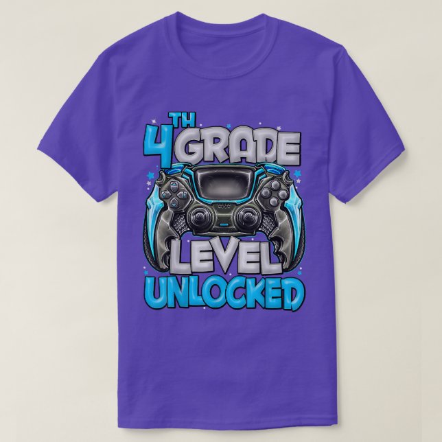 Camiseta Video Game Level Unlocked 4th Grade Back To School (Diseño del anverso)