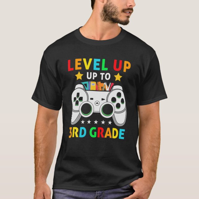 Camiseta Video Game Level Up To 3Rd Grade Team Third Grade (Anverso)