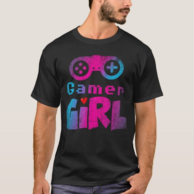 Camiseta Video Game Nerd E Sport Gaming Girl Gamer Gift Gam (Anverso)