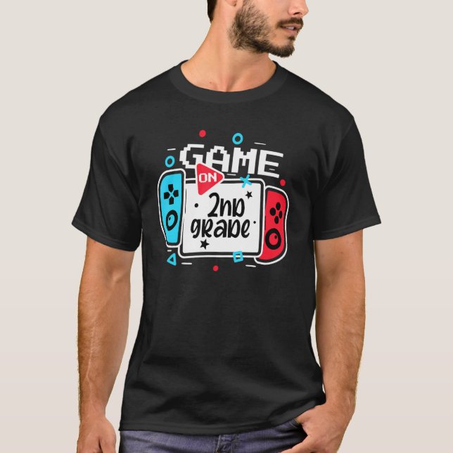 Camiseta Video Game On 2nd Grade Cool Kids Team Second Back (Anverso)