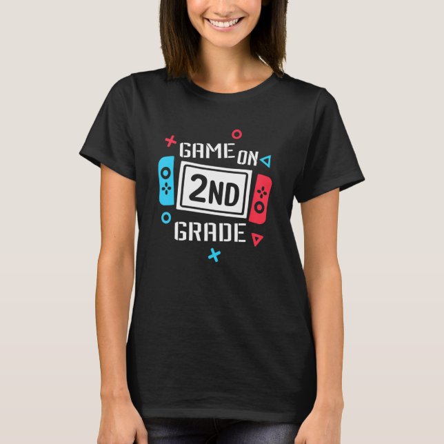 Camiseta Video Game On 2nd Grade for Kids Teachers Back To  (Anverso)