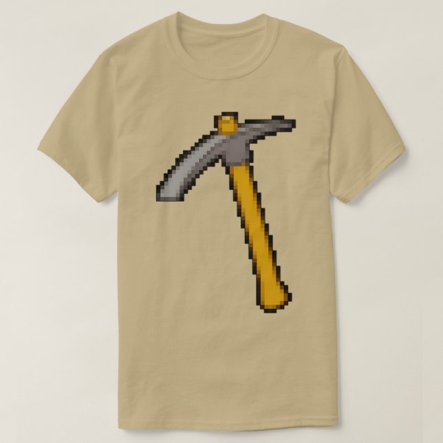 Camiseta Video Game Style 8Bit PickAxe Black Background 1 (Diseño del anverso)