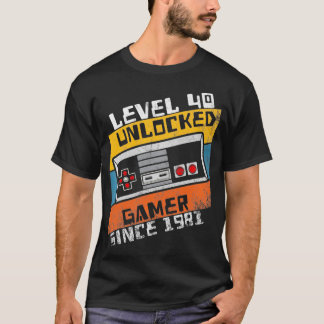 Camiseta Video Gamer 40º nivel de cumpleaños 40 desbloquead