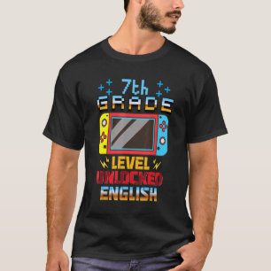 Camiseta Video Gamer 7º nivel Inglés desbloqueado de vuelta